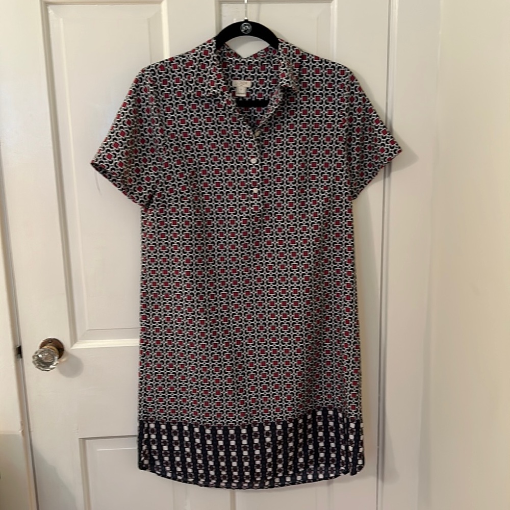 Like New! JCrew print shirt dress